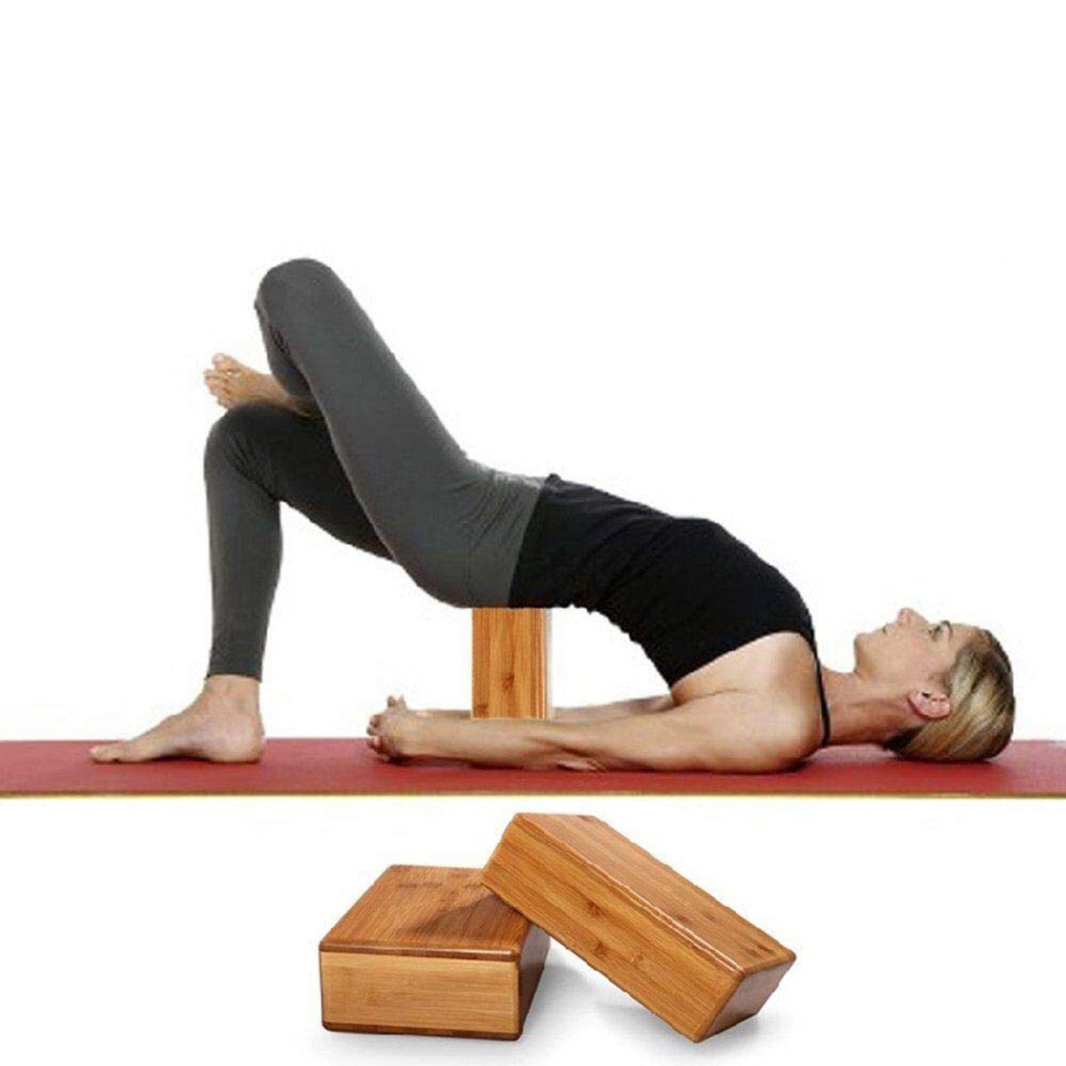 FITSY® Wooden Yoga Block Brick, Set of 2 Ayurveda Panchakarma Yoga World
