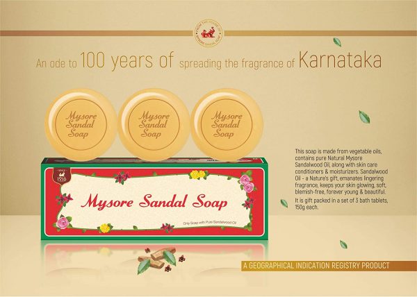 Mysore Sandal Soap450g 150x3 Pack Of 3 Ayurveda Yoga World 3
